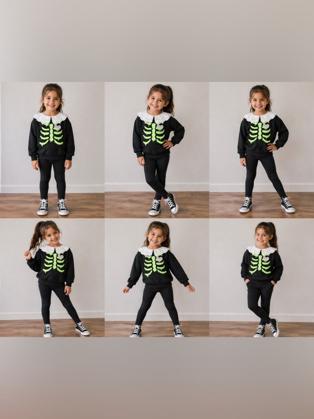 Skeleton Sweater H&M Little Girl sz 5/6 NWOT